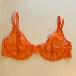 Topshop Sheer Orange Underwire Bra 32D